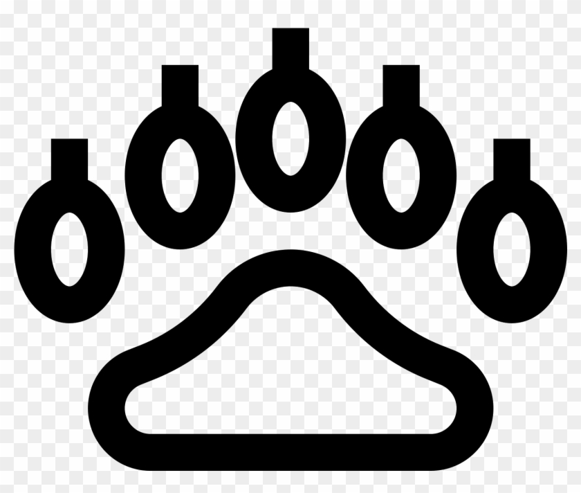 The Bear Footprint Icon, A Clear Profile Of A Bear - Circle Clipart