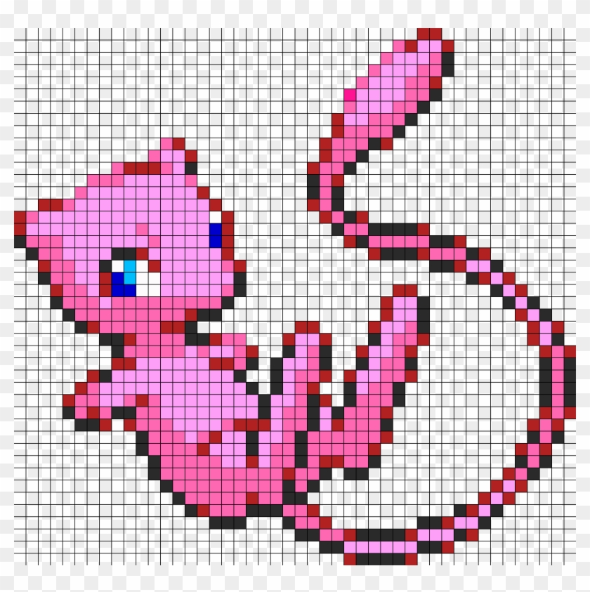 Mew Perler Bead Pattern / Bead Sprite - 8 Bit Mew Sprite Clipart #805544