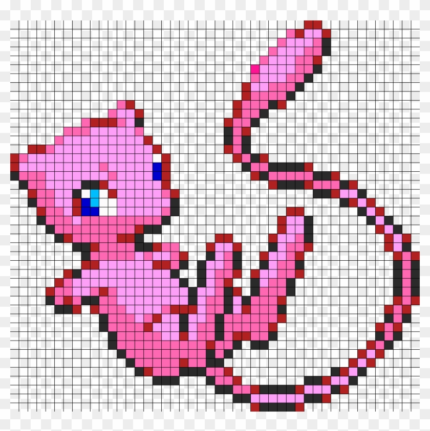 Mew Perler Bead Pattern / Bead Sprite - 8 Bit Mew Sprite Clipart