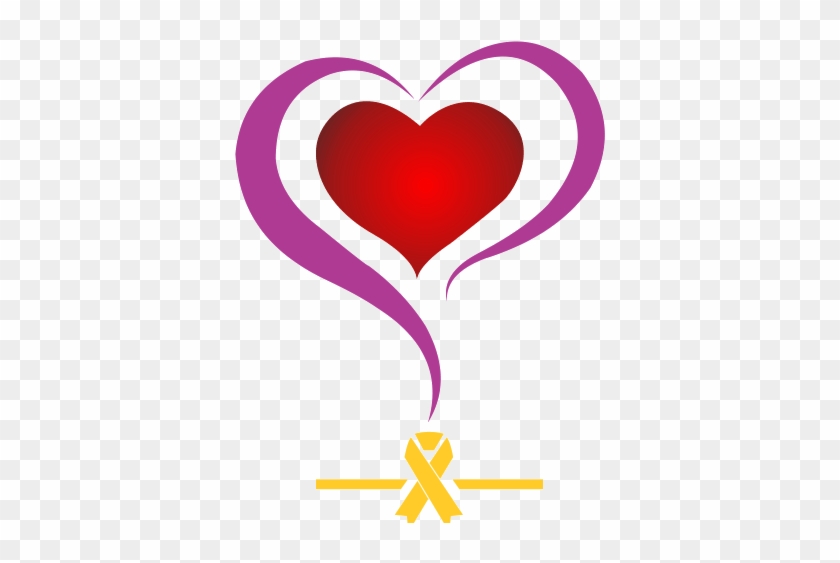 Dark Clipart Purple Heart - Cancer Children Logo - Png Download