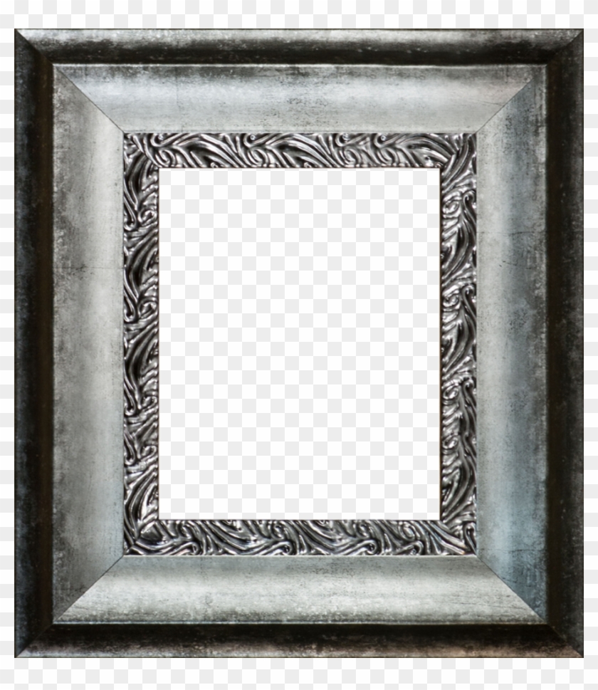 Distressed Ornate Silver Custom Stacked Frame - Picture Frame Clipart #805772