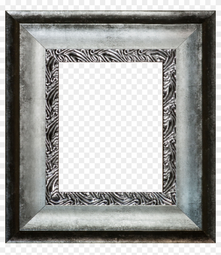 Distressed Ornate Silver Custom Stacked Frame - Picture Frame Clipart