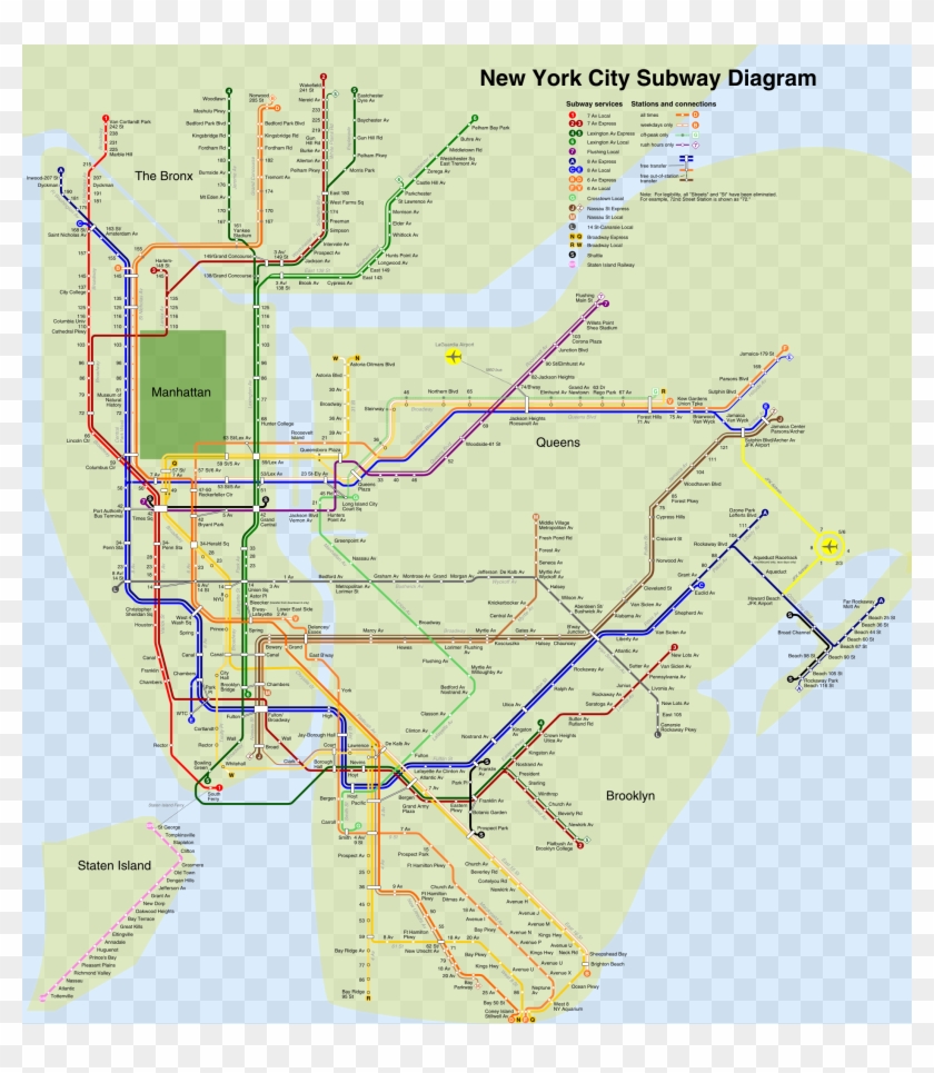 Nyc Subway 4b Shrunk - New York Subway Map Clipart