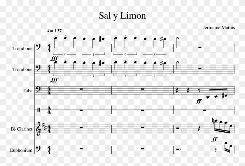 Sal Y Limon Sheet Music Composed By Jermaine Mathis - Sheet Music Clipart