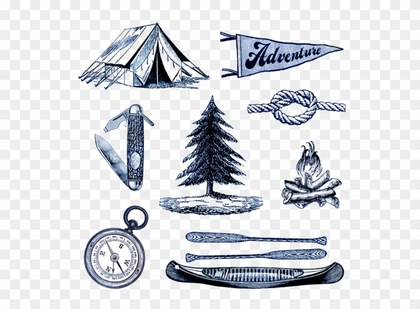 Tattoo Product Set Camping Summer Camp Tattly - Camping Clipart