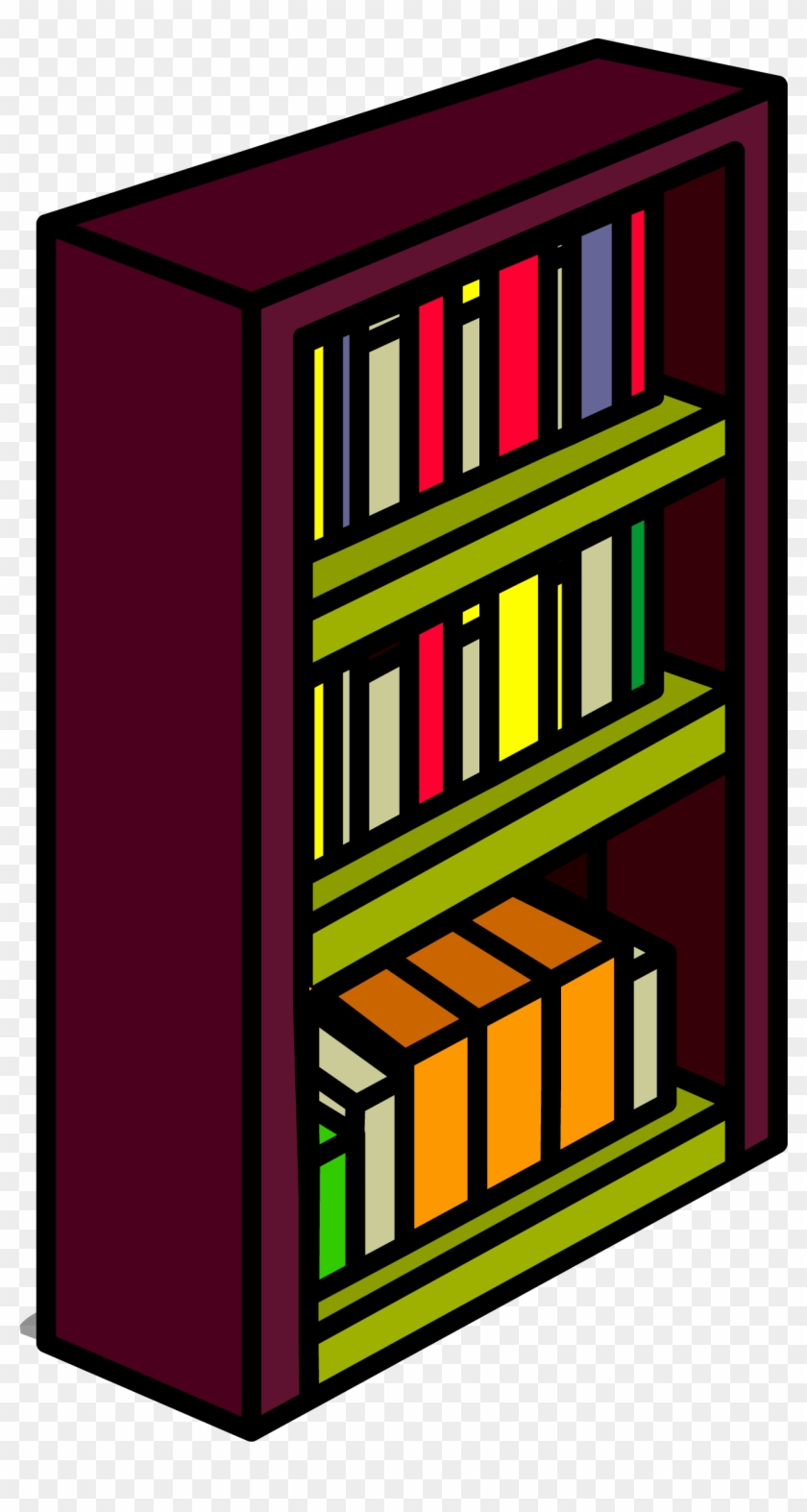 Bookshelf Clipart Png - Club Penguin Bookcase Transparent Png
