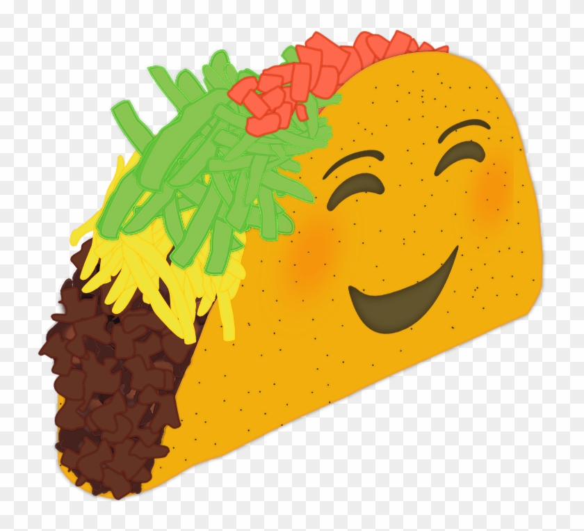 Picture Of A Sticker With A Taco From A Diagonal Side - Taco Emoji Clipart