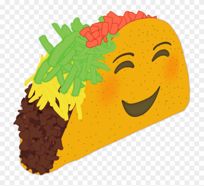 Picture Of A Sticker With A Taco From A Diagonal Side - Taco Emoji Clipart #809280