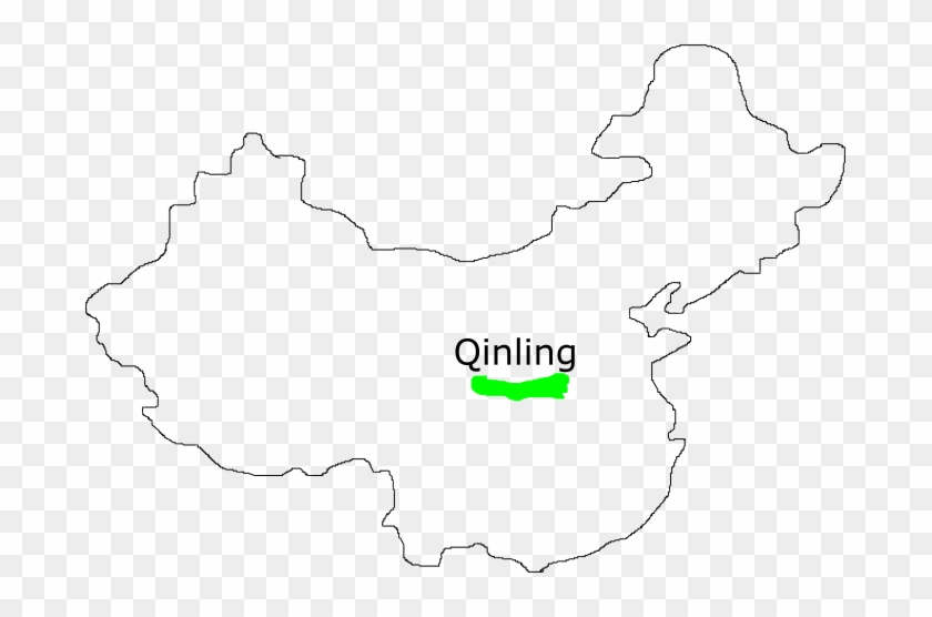 Location Of Qinling In China - Line Art Clipart #809497