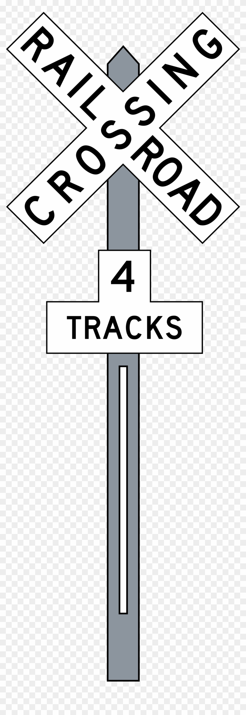 Png Image Information - Railroad Crossing 4 Tracks Sign Clipart #809697