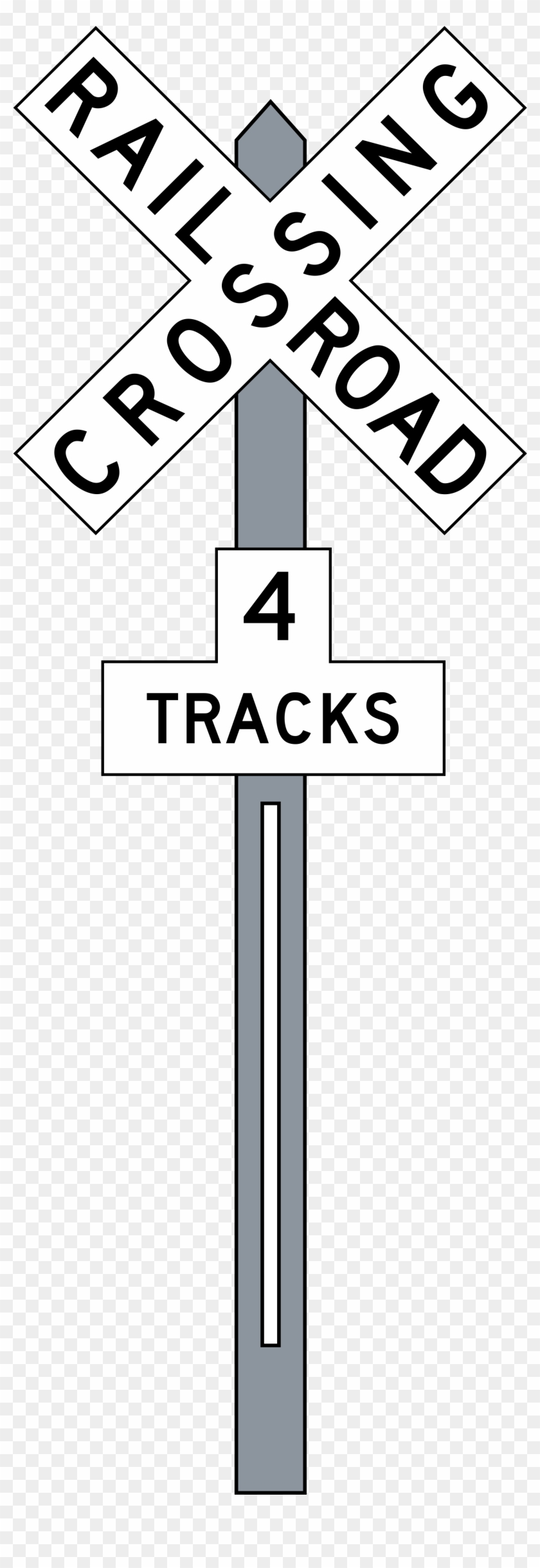 Png Image Information - Railroad Crossing 4 Tracks Sign Clipart