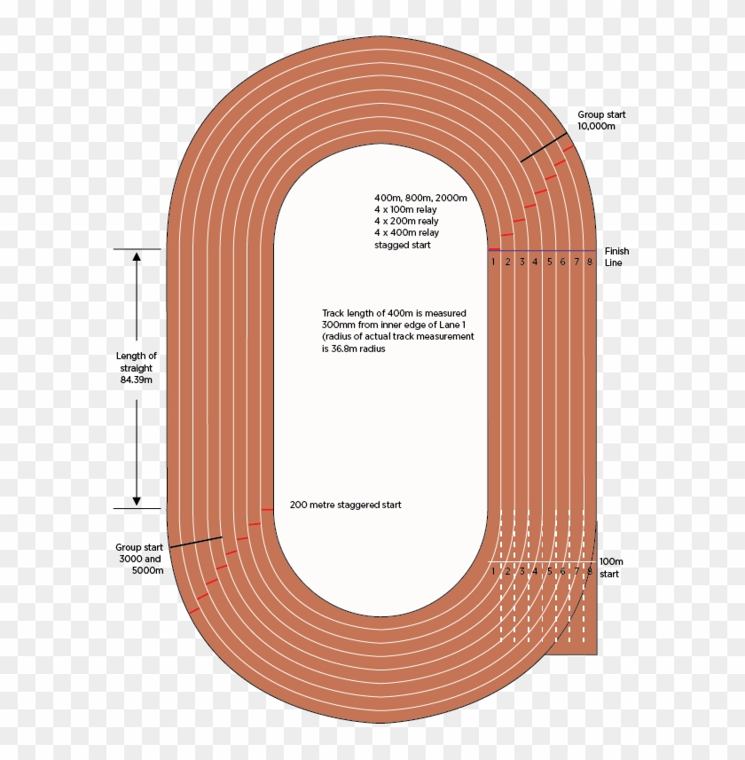 Dimensions For Athletics Track Events - Running Track Fifa Dimension Clipart #809783