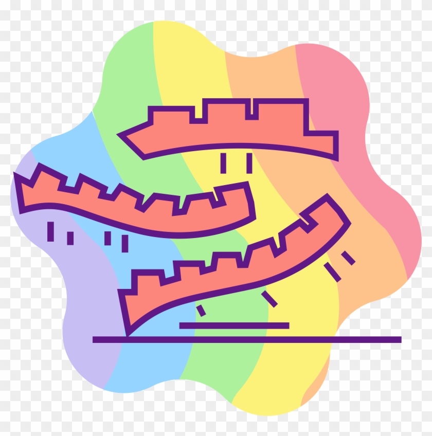 Icon Building Great Wall China Png And Vector Image Clipart