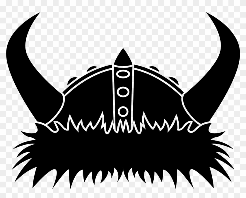 Medium Image - Black And White Viking Helmet Clip Art - Png Download #812190