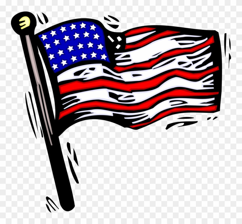 Vector Illustration Of American Flag Of United States Clipart