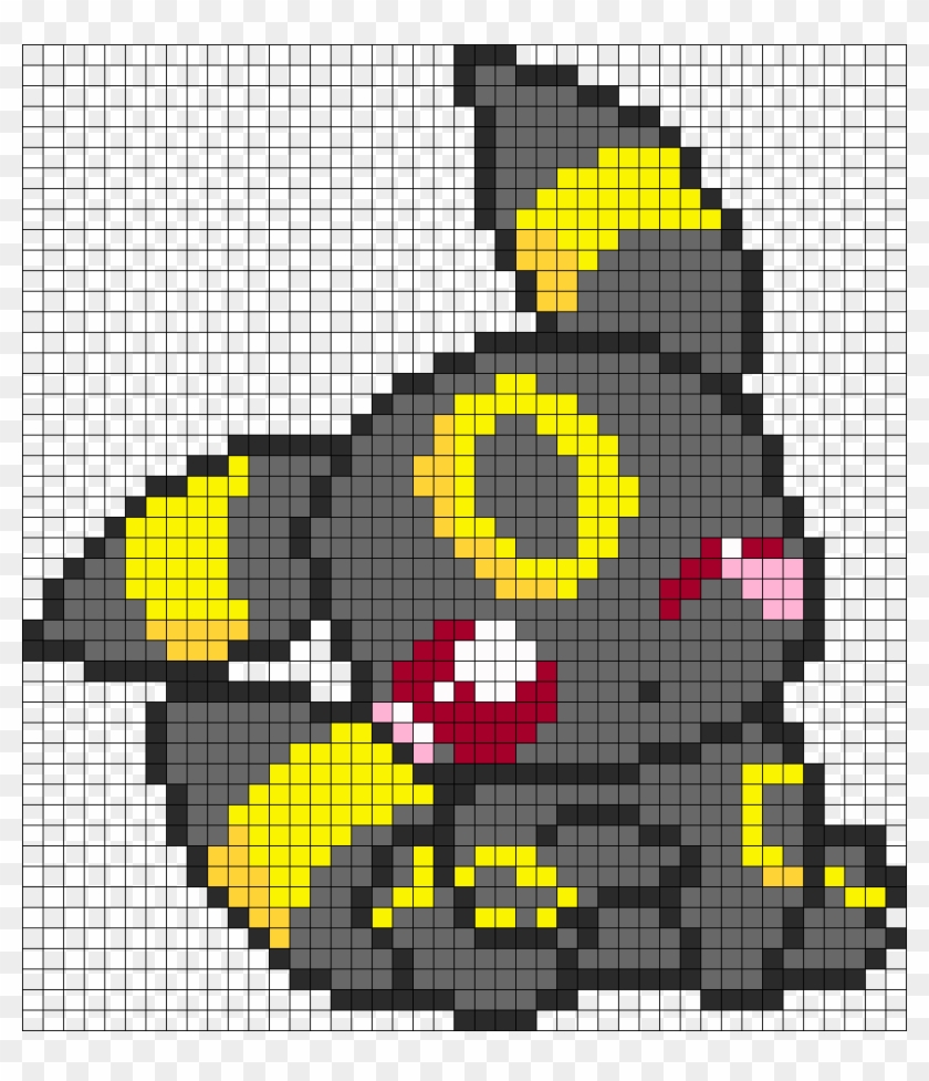 Pokemon Adorable Umbreon Perler Bead Pattern / Bead - Pokemon Umbreon Pixel Art Clipart