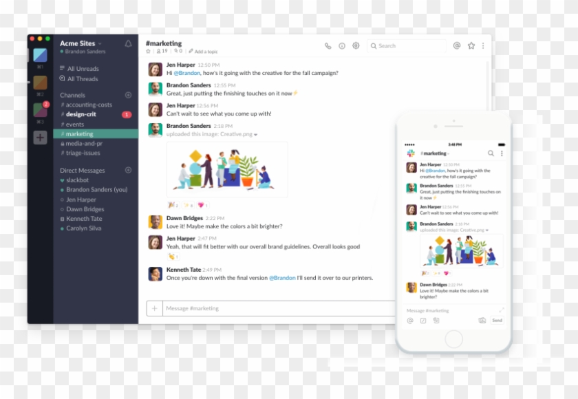 Efficient Enterprises Collaborate In Slack - Slack Communication Clipart #813946