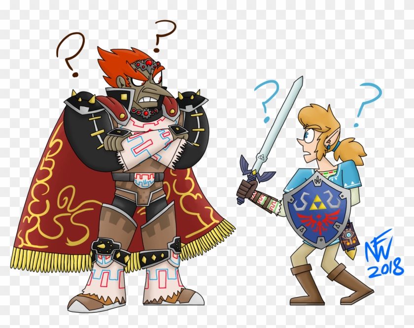Ganondorf And Link Meet In Smash Bros Ultimate - Cartoon Clipart