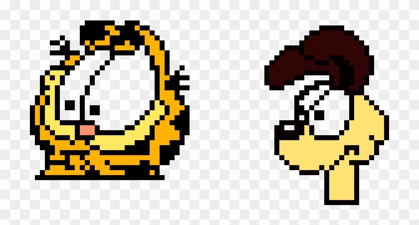 Garfield And Odie - Garfield Pixel Art Clipart