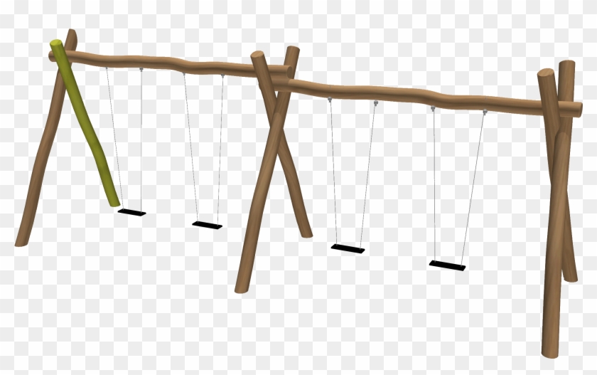 4-bay Wobbly Wood Swing - Wood Playground Png Clipart #817271