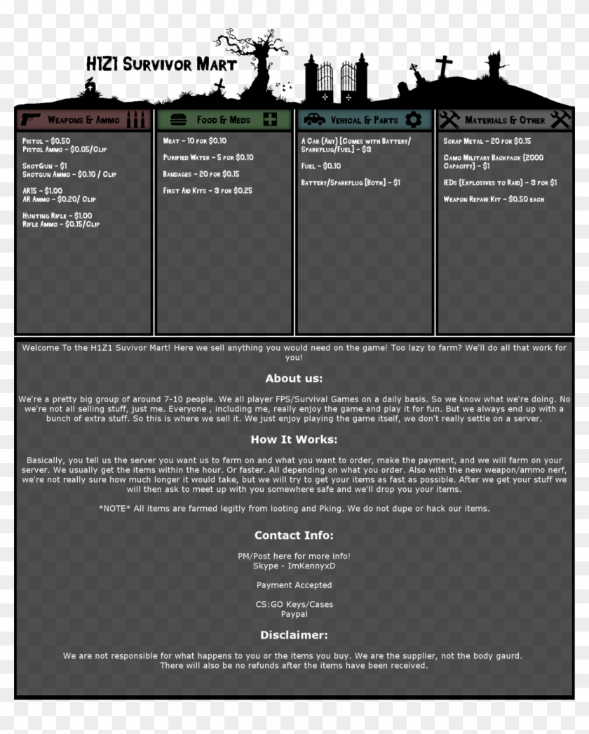 ~~~h1z1 Survivor Mart~~~we Sell Everything You Name - Creepy Tree Silhouette Clipart #817605