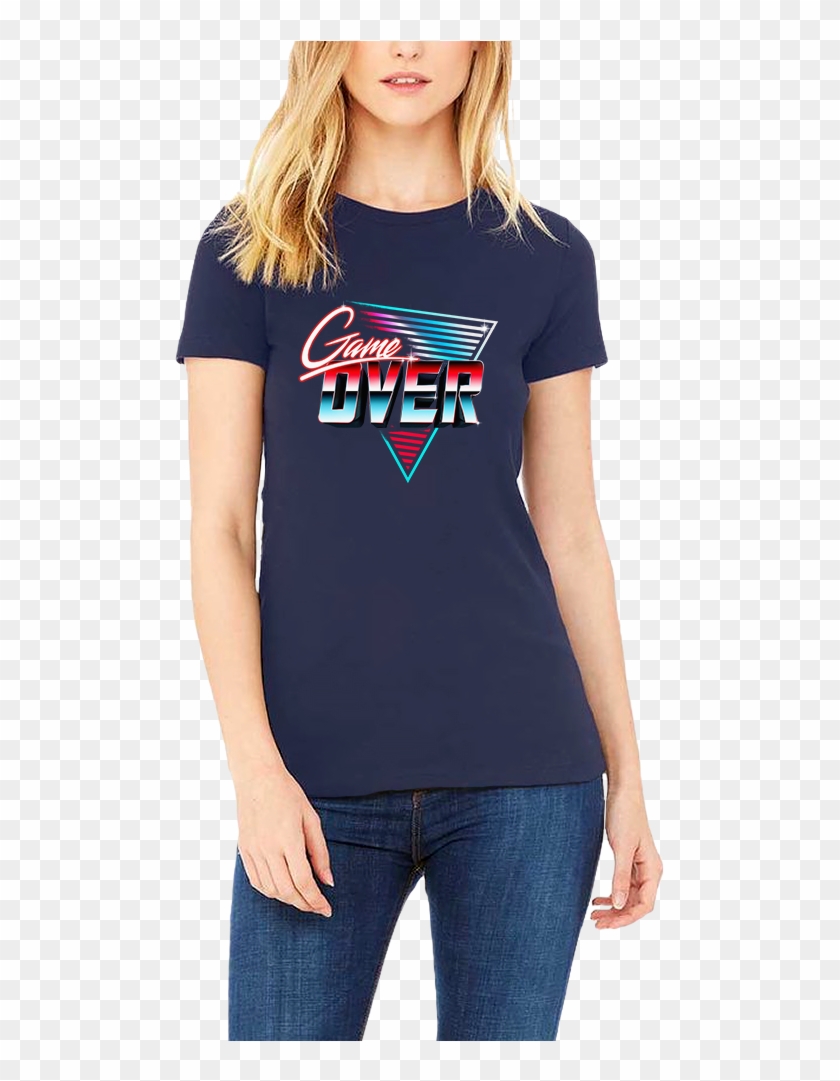 Game Over T-shirt - Black Shirt Blank Woman Clipart