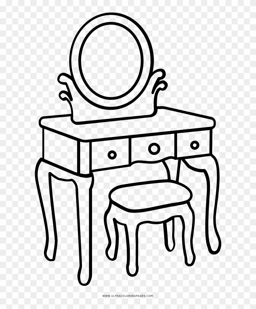 Dressing Table Coloring Page - Dressing Table Icon Png Clipart #820844