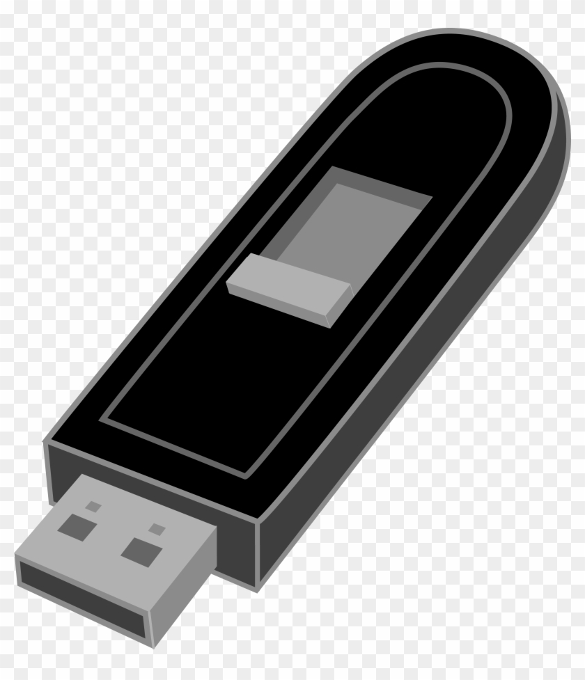 Memory Cliparts - Flash Drive Black And White - Png Download