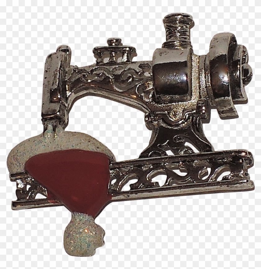Danecraft Sewing Machine Santa Claus Cap Pin ~ Book - Antique Clipart