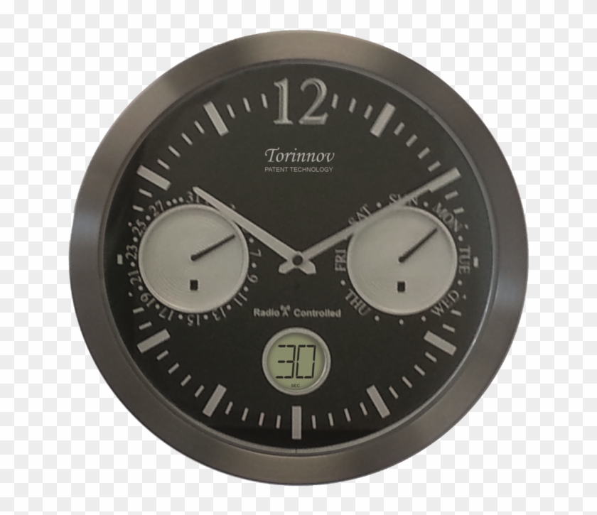 Torinnov Automatic Analogue And Digital Perpetual Calendar - Funk Wanduhr Durchmesser 20 Cm Clipart #823711