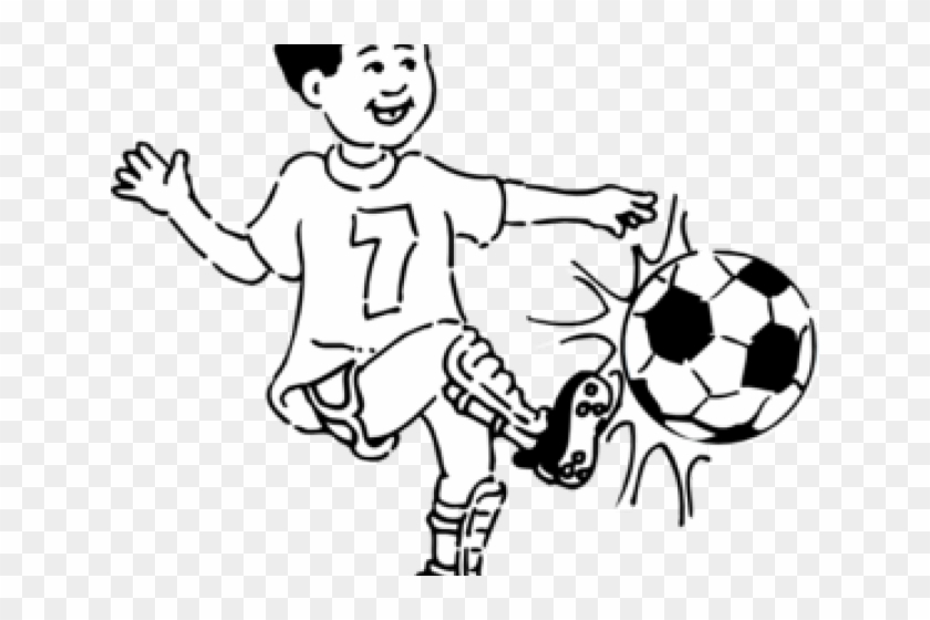 Football Player Clipart - Play Soccer Black And White Clip Art - Png Download