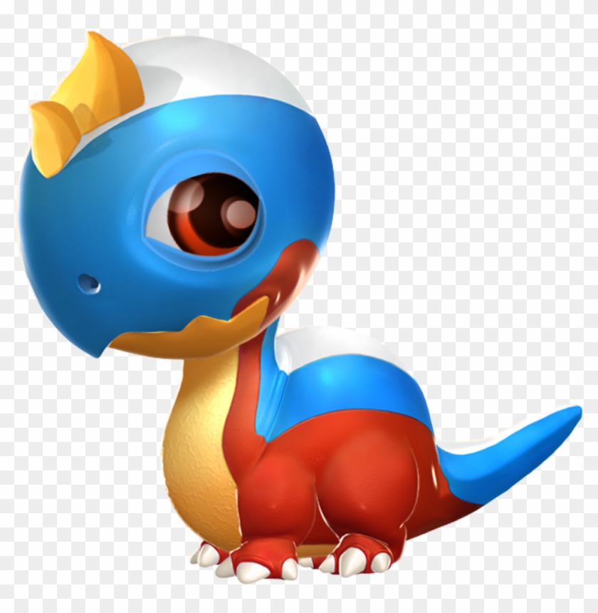 Tricolor Dragon Baby - Cartoon Clipart