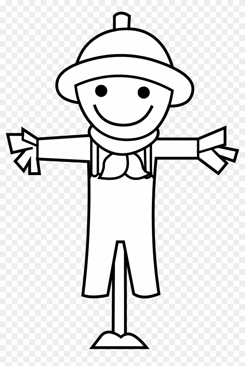 Fall Black And White Clip Art - Black And White Scare Crow Clip Art - Png Download #824534