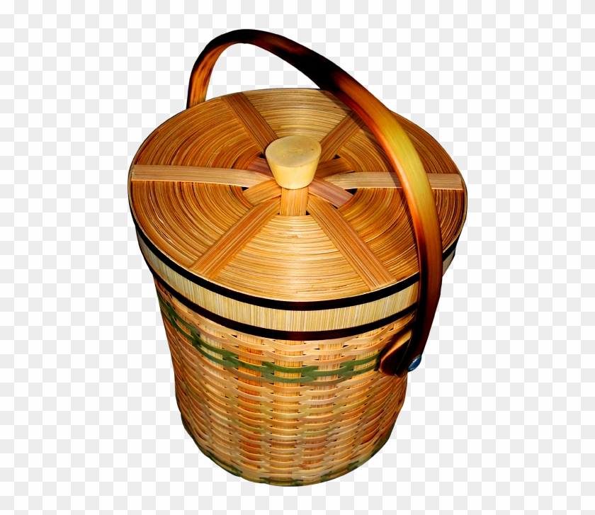 Exclusionary Light Brown Bamboo Tiffin Box - Storage Basket Clipart