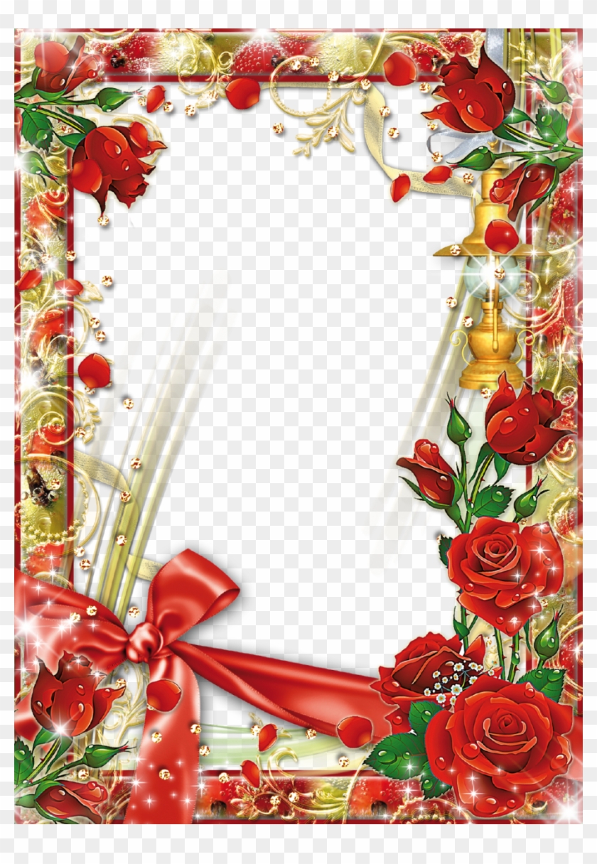 Red Flower Frame Transparent Background - Best Happy Birthday Frames Clipart