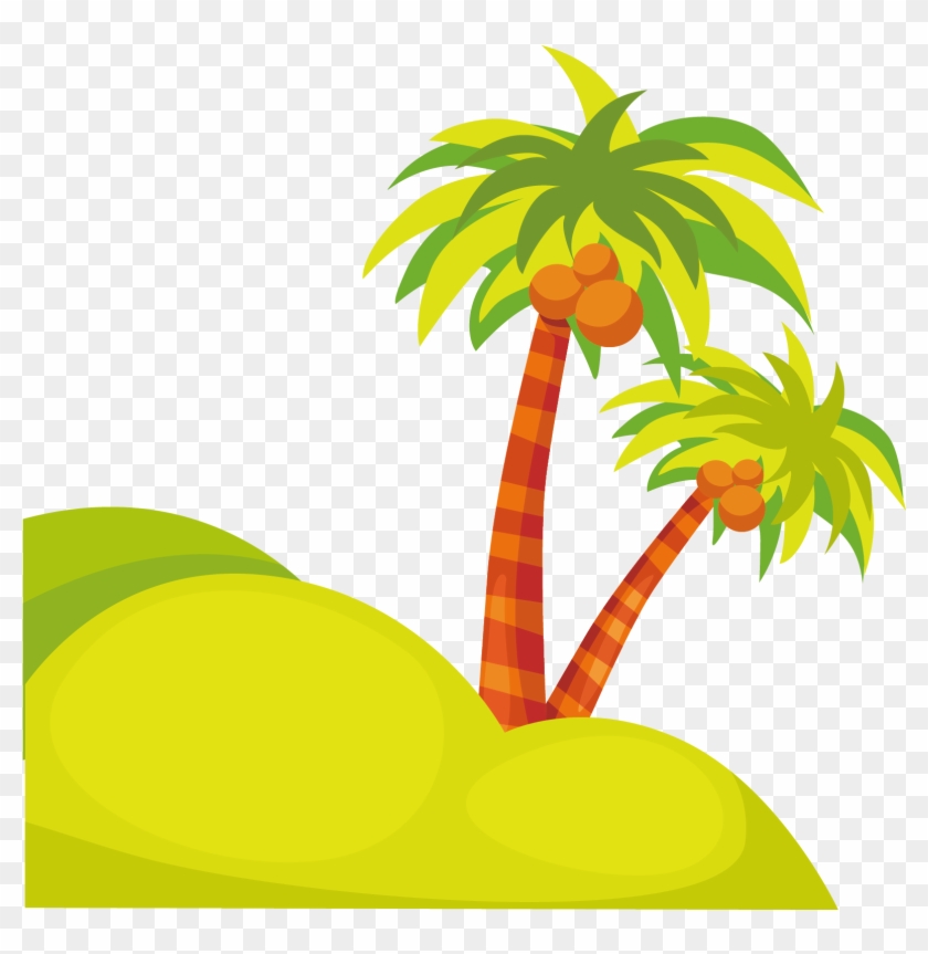 Graphic Freeuse Download Cartoon Clip Art Transprent - Cartoon Palm Tree Background - Png Download