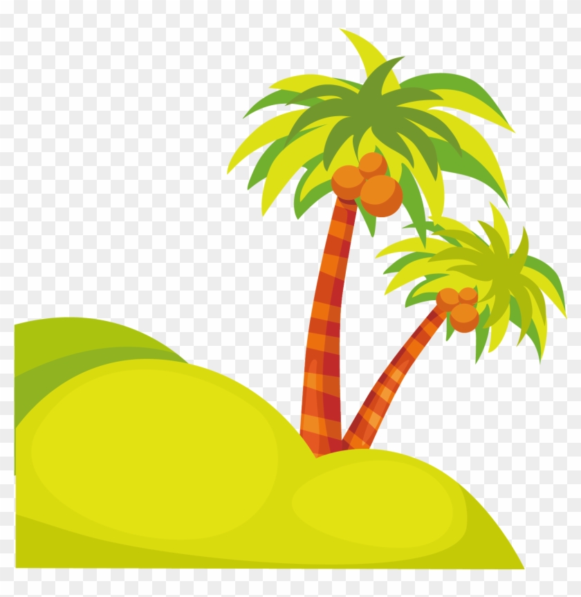 Graphic Freeuse Download Cartoon Clip Art Transprent - Cartoon Palm Tree Background - Png Download #826641