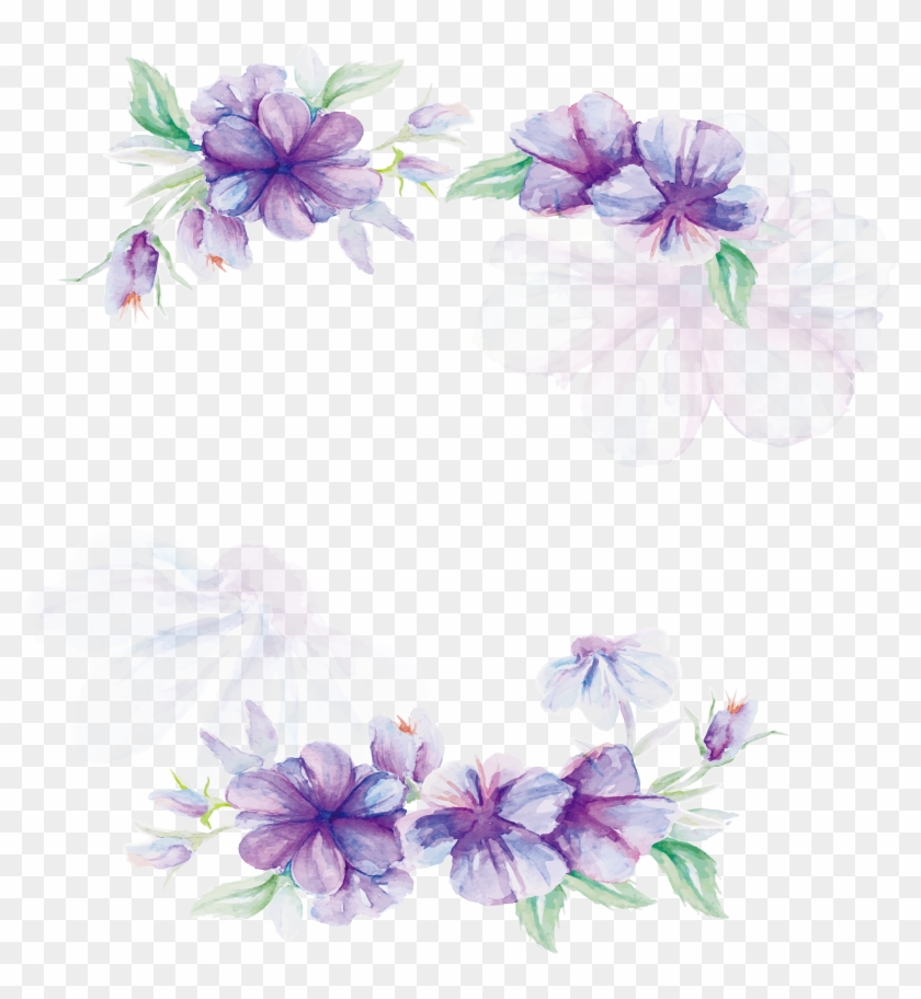 Design Lilac Flower Pattern - Watercolor Purple Flower Vector Clipart #826703