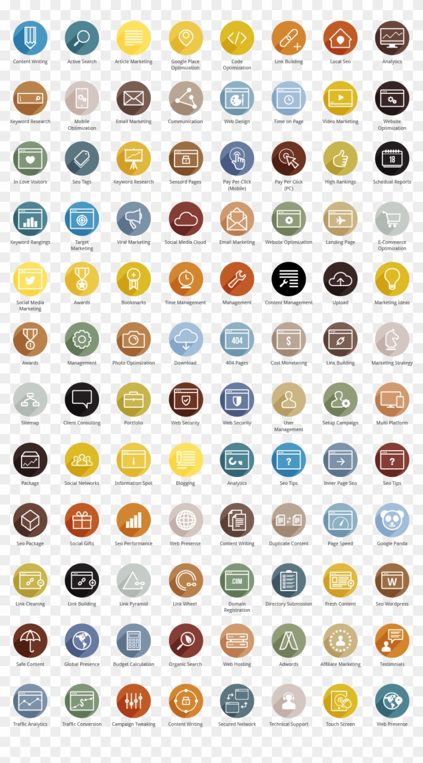Seo Colored Icons Web Design Icon, App Ui Design, Free - Best Cmyk Colors Clipart