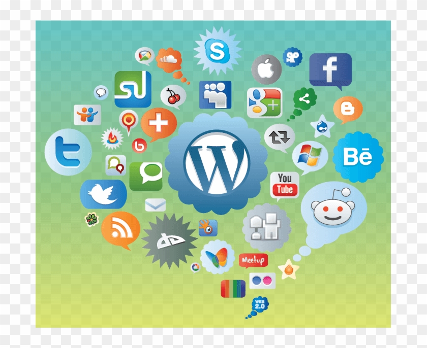 Too Many Wordpress Plugins - Online Social Media Logos Clipart #827813