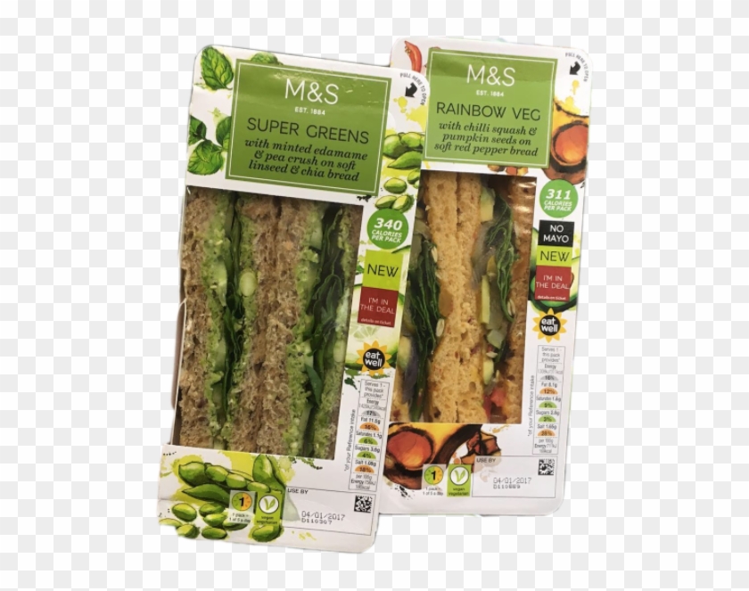 “super Greens” & “rainbow Veg” - Marks And Spencer Vegan Sandwiches Clipart