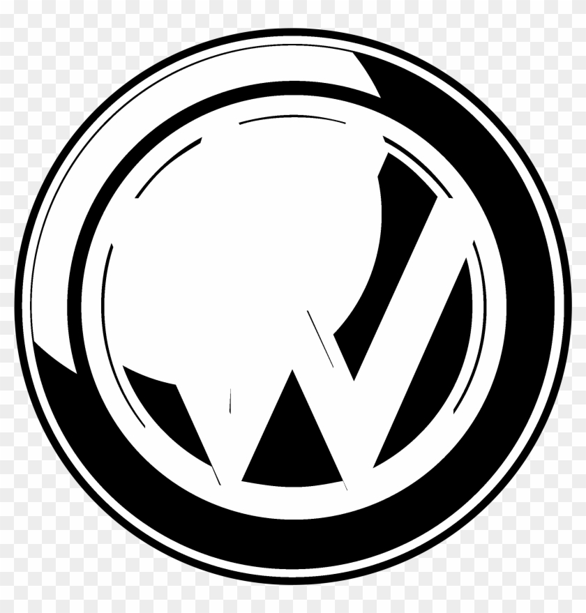 Volkswagen Logo Black And White - Vw Campervan Logo Clipart