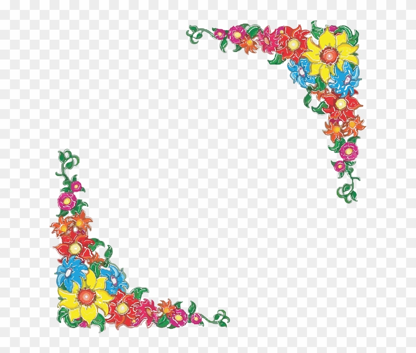 Flowery Border Background Vector - Mexican Flowers Clipart Border - Png Download