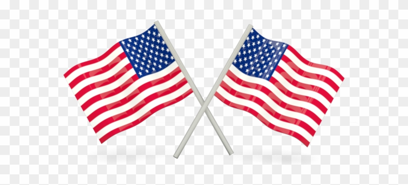 Png Image Information - Two American Flags Crossed Clipart