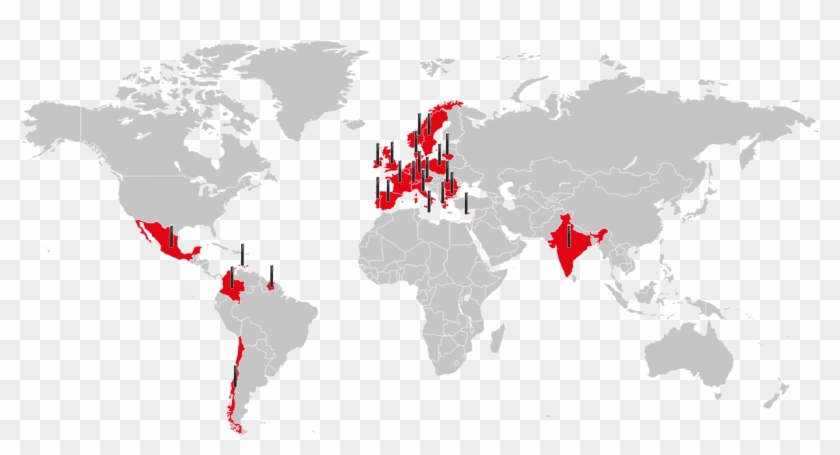 World Map , Png Download - South Africa Global Map Clipart