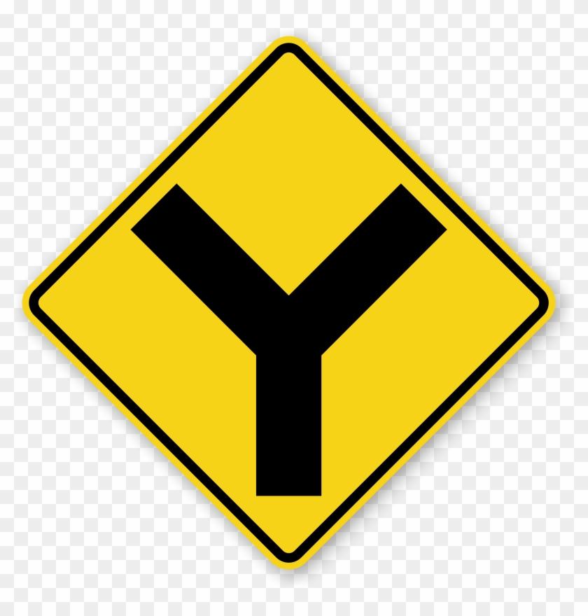 Zoom, Price, Buy - Y Intersection Ahead Sign Clipart #830438