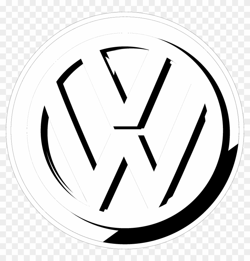 Volkswagen Logo Black And White - Circle Clipart #830555