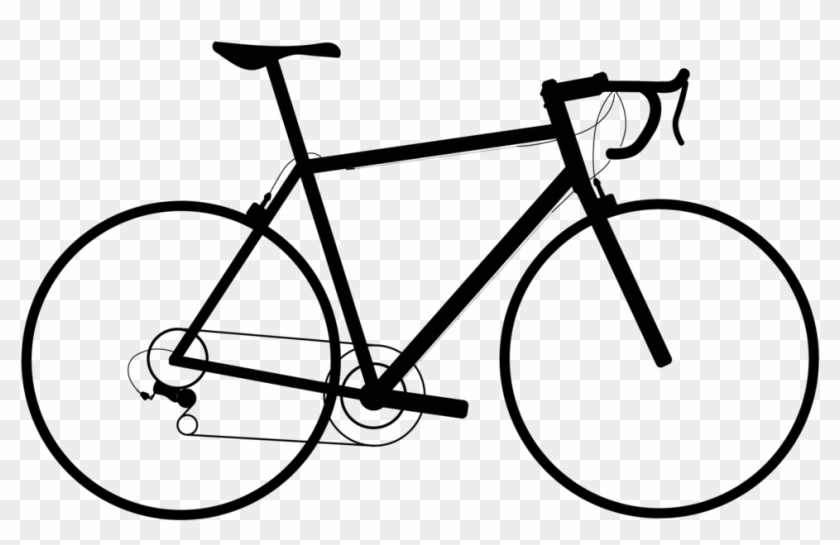 Clipart Black And White Drawing Bicycle Cyclist - Bicycle With No Background - Png Download