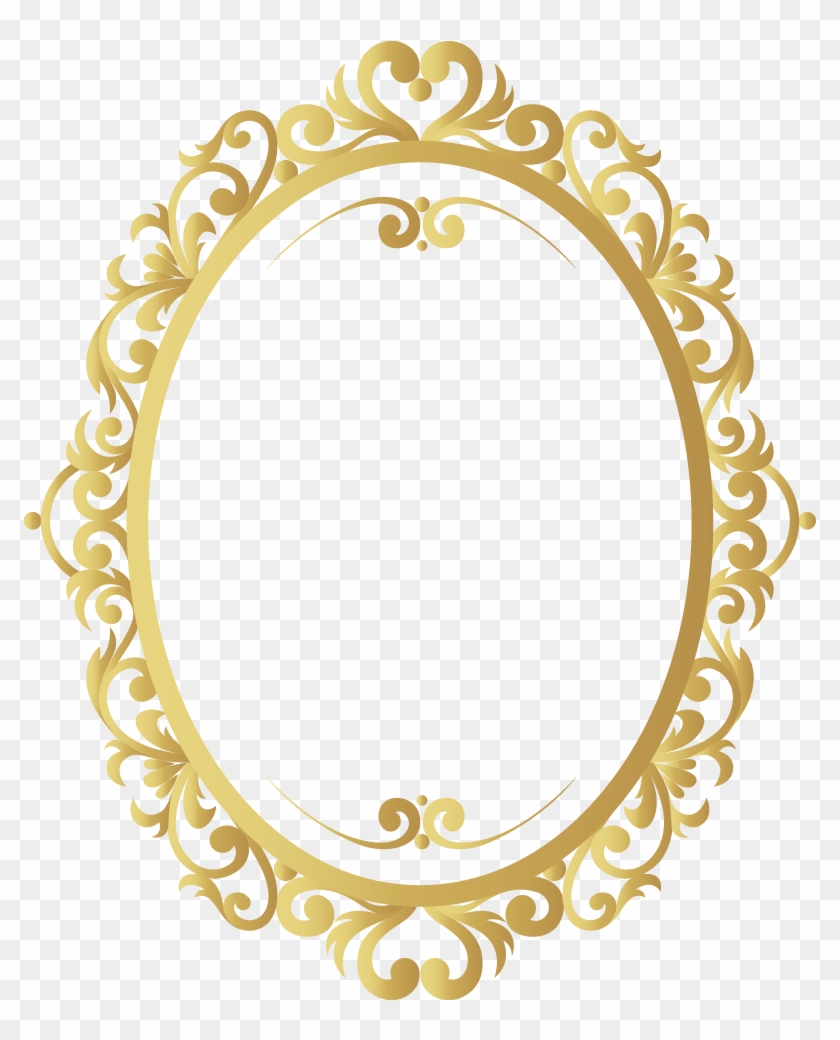 Vector Vintage Frame Gold Pattern Border - Gold Vintage Frame Png Clipart #831016