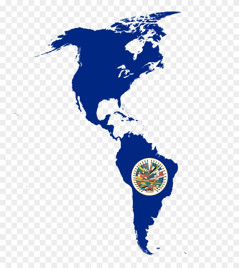 Organization Of American States Flag Map - Us States Map Flags Clipart